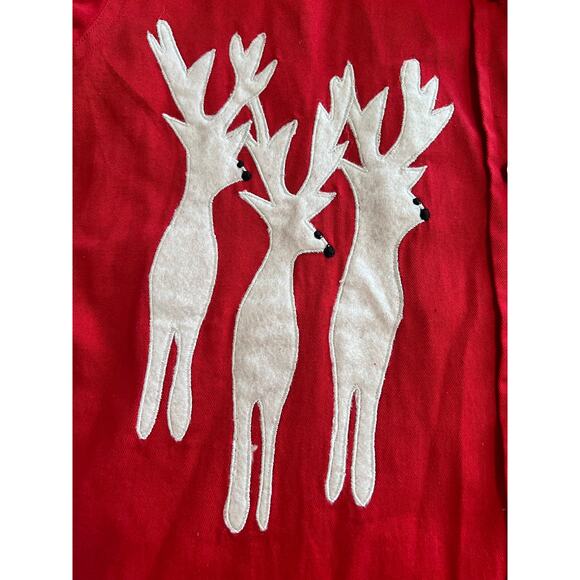 Vintage 90s Gist Holiday Reindeer Button Down Long Sleeve Shirt Red Cotton - L - Picture 7 of 8